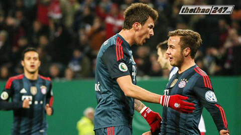 Bayern tạo cơn mưa bàn thắng ở Cúp Quốc gia Đức Arjen Robben, Mario Gotze, Philipp Lahm, Mario Mandzukic, Bayern Munich, Cúp Quốc gia Đức, humburg 0-5 bayern, bayern tao mua ban thang, bayern thang huy diet