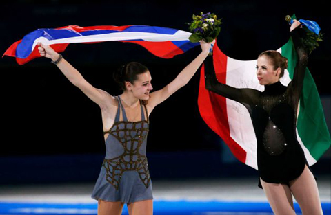 Adelina Sotnikova (trái) xuất sắc giành HCV Adelina Sotnikova, Olympic Sochi 2014