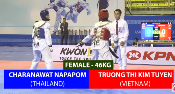 VIDEO: Kim Tuyền đánh bại võ sỹ Thái Lan ở chung kết taekwondo châu Á 2018 VIDEO: Kim Tuyền đánh bại võ sỹ Thái Lan ở chung kết taekwondo châu Á 2018