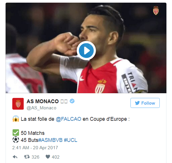 Monaco xác nhận phong độ ghi bàn 'hủy diệt' của Falcao Mãnh hổ Falcao,Champions League,falcao, cup c1, tứ kết cup c1,monaco, man utd, MU