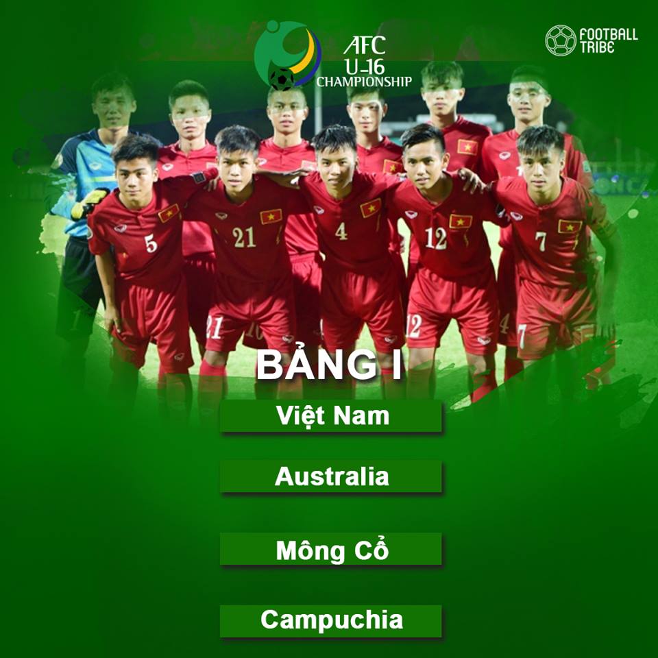 Việt Nam đối đầu Australia tại Vòng loại U16 Châu Á 2018 U16 Châu Á 2018, trực tiếp U16 Châu Á 2018, xem U16 Châu Á 2018, Kết quả bốc thăm U16 Châu Á 2018