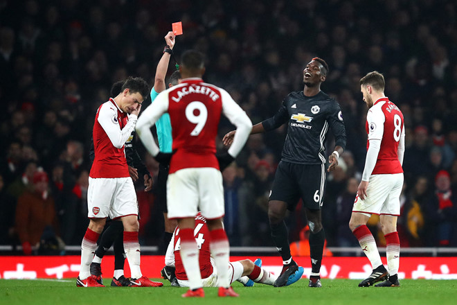 Pogba nhiều khả năng sẽ phải vắng mặt trận gặp Man City Guardiola, Pogba, Pogba nhận thẻ đỏ, Pogba nghỉ thi đấu, Man Utd vs Man City, Lịch thi đấu ngoại hạng anh
