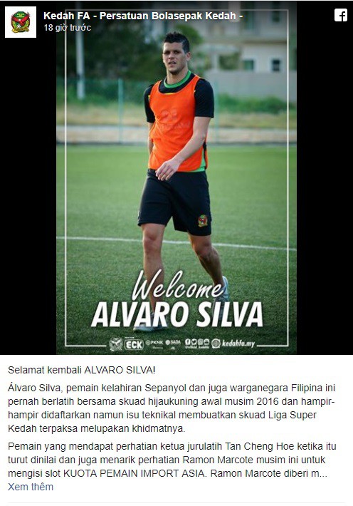 Alvaro Silva bất ngờ gia nhập CLB Malaysia thay vì sang Thai League bóng đá Việt Nam, tin tức bóng đá Việt, V-League, tin tức V-League, Hà Nội FC, chuyển nhượng V-League
