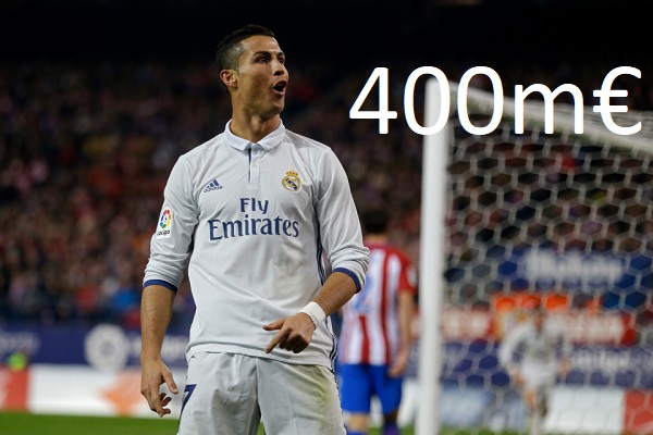 Bán Ronaldo, Real có thể đút túi 400 triệu euro Cristiano Ronaldo, Real Madrid, Man utd, PSG, Man City