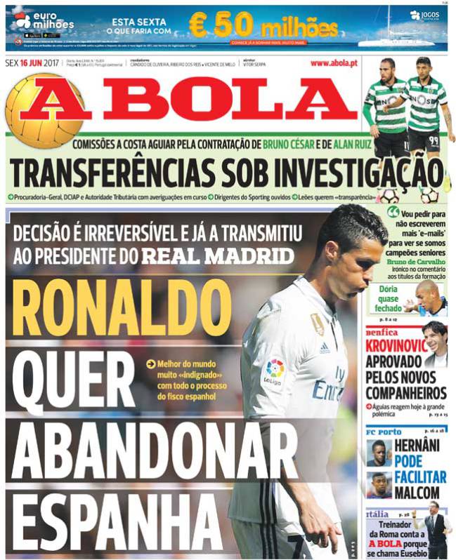 Tờ A Bola khẳng định Ronaldo muốn rời Real Madrid Tin chuyển nhượng, Tin chuyển nhượng: Real, Ronaldo, Real Madrid, tin tuc chuyen nhuong, chuyen nhuong mua he
