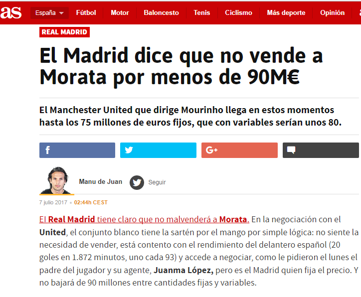 Tờ AS khẳng định Real không muốn bán Morata dưới 90 triệu euro Tin chuyển nhượng, Tin chuyển nhượng hôm nay, Tin chuyển nhượng Real, Tin chuyển nhượng MU