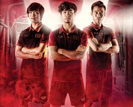 Công Phượng, Tuấn Anh trong buổi ra mắt áo đấu ao dau DTQG Viet Nam, ao thi dau viet nam, sea games 27, ao thi dau viet nam, ao thi dau cong phuong