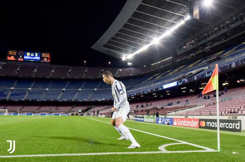 Ronaldo memiliki perayaan yang akrab setelah gol ke gawang Barca (Gambar: Juventus)