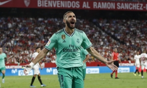 Benzema tỏa sáng, Real Madrid thắng sát nút Sevilla Benzema tỏa sáng, Real Madrid thắng sát nút Sevilla