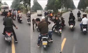 Xử lý nhóm thanh niên lạng lách, cản trở xe chở tân binh nhập ngũ Xử lý nhóm thanh niên lạng lách, cản trở xe chở tân binh nhập ngũ