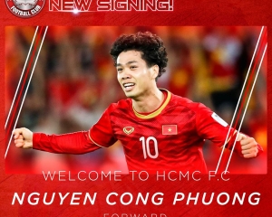 Cong Phuong to receive new shirt number in Ho Chi Minh City FC Cong Phuong to receive new shirt number in Ho Chi Minh City FC