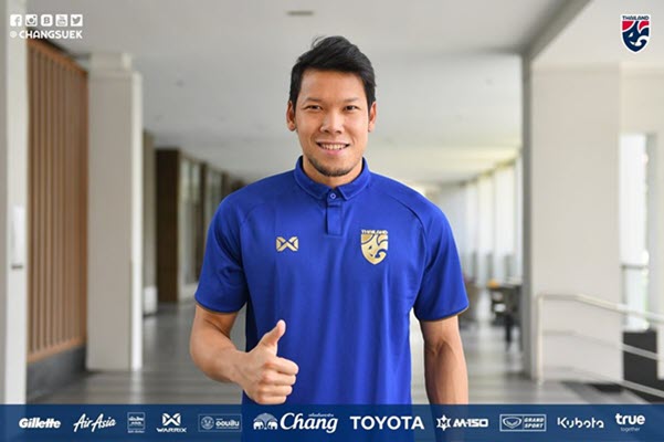 Thủ thành Kawin hội quân cùng đội tuyển Thái Lan. Ảnh: Changseuk Kawin Thamsatchanan, vòng loại World Cup 2022, HLV Akira Nishino, Kawin, Thái Lan
