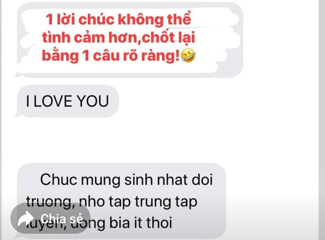 Lời chúc mừng sinh nhật thú vị của HLV Park Hang Seo gửi tới Quế Ngọc Hải. Ảnh: Chụp màn hình que ngoc hai park hang seo