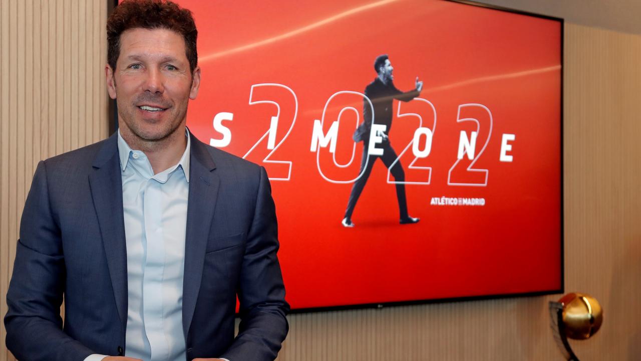 Diego Simeone sẽ ở lại Atletico Madrid đến năm 2022 Diego Simeone, Atletico Madrid, La Liga, Real Madrid, Barcelona, Wanda Metropolitano, ký hợp đồng
