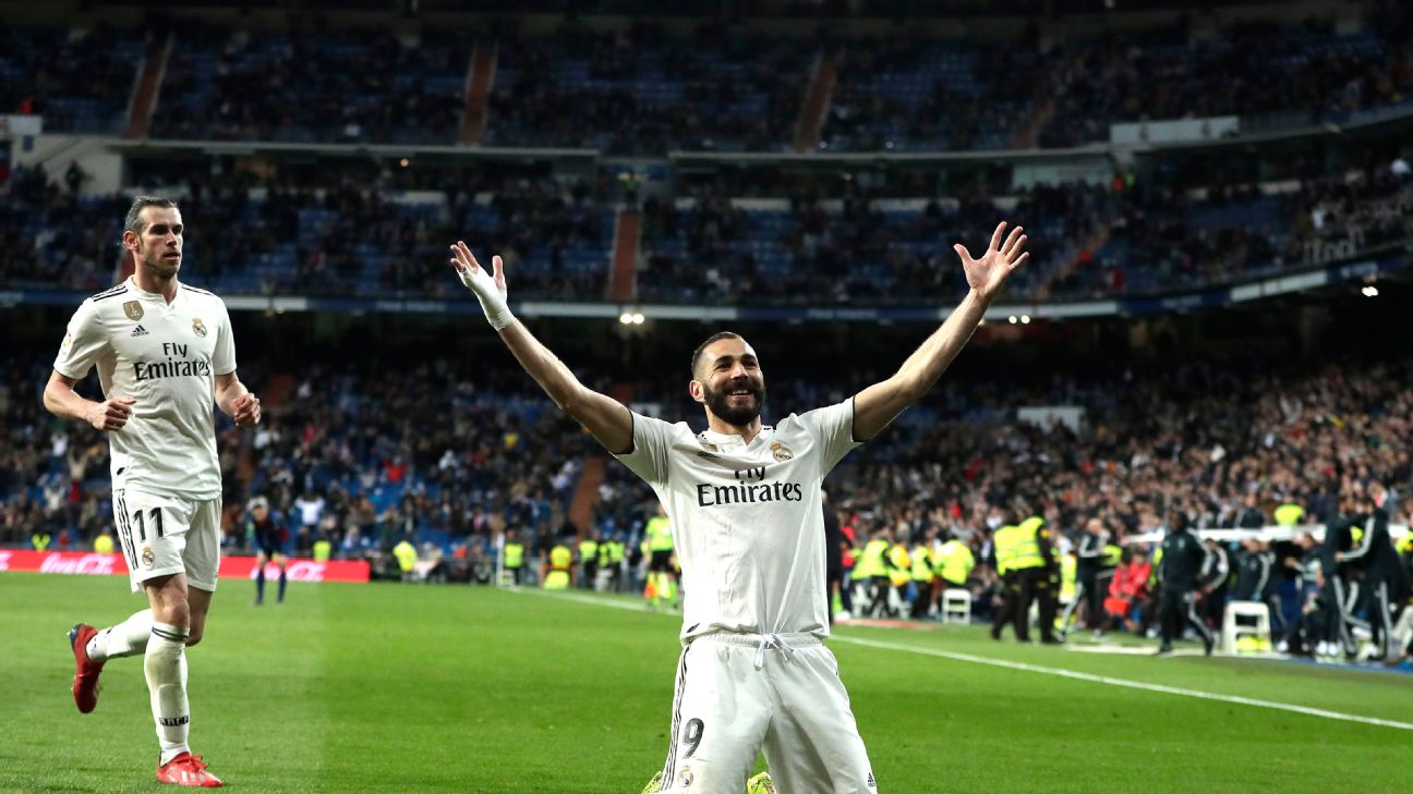Benzema ghi bàn vào lưới tất cả các đối thủ của tại La Liga Benzema, benzema lập kỷ lục, real 3-2 huesca, real thắng huesca, kết quả real vs huesca, benzema vượt ronaldo và messi