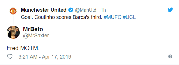 'Fred xuất sắc nhất trận này' Barca 3-0 MU, champions league, tứ kết cúp c1, kết quả barca vs mu, fred, MU, man utd, barca, tứ kết champions league
