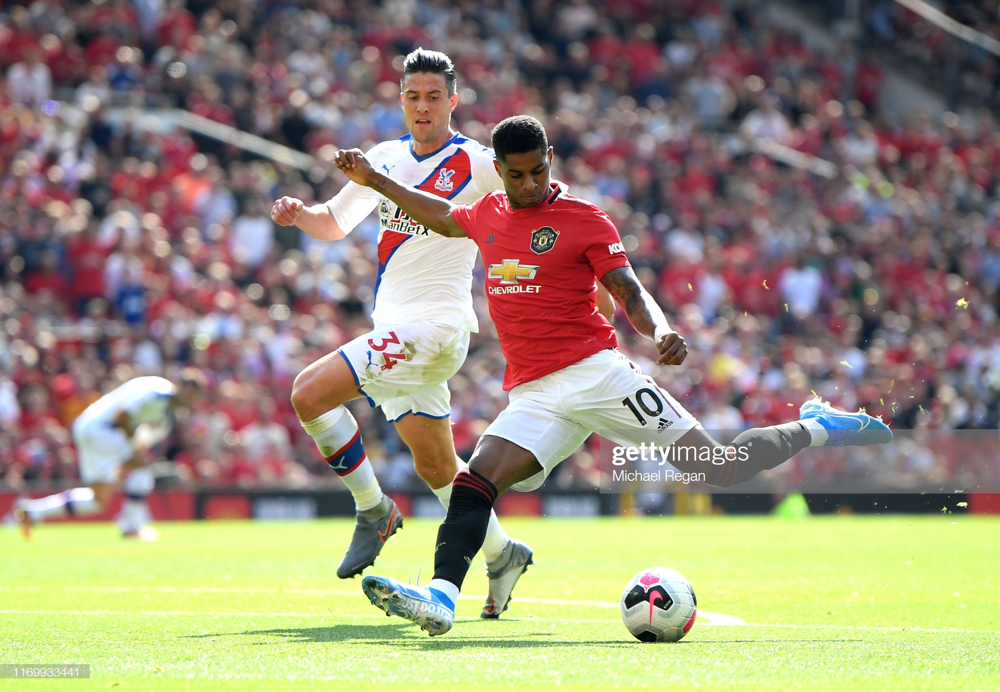 Rashford bỏ lỡ cơ hội đáng tiếc. Ảnh: Getty Trực tiếp MU vs Crystal Palace, Trực tiếp Man Utd vs Crystal Palace, MU vs Crystal Palace, trực tiếp Ngoại hạng Anh, MU, Man Utd