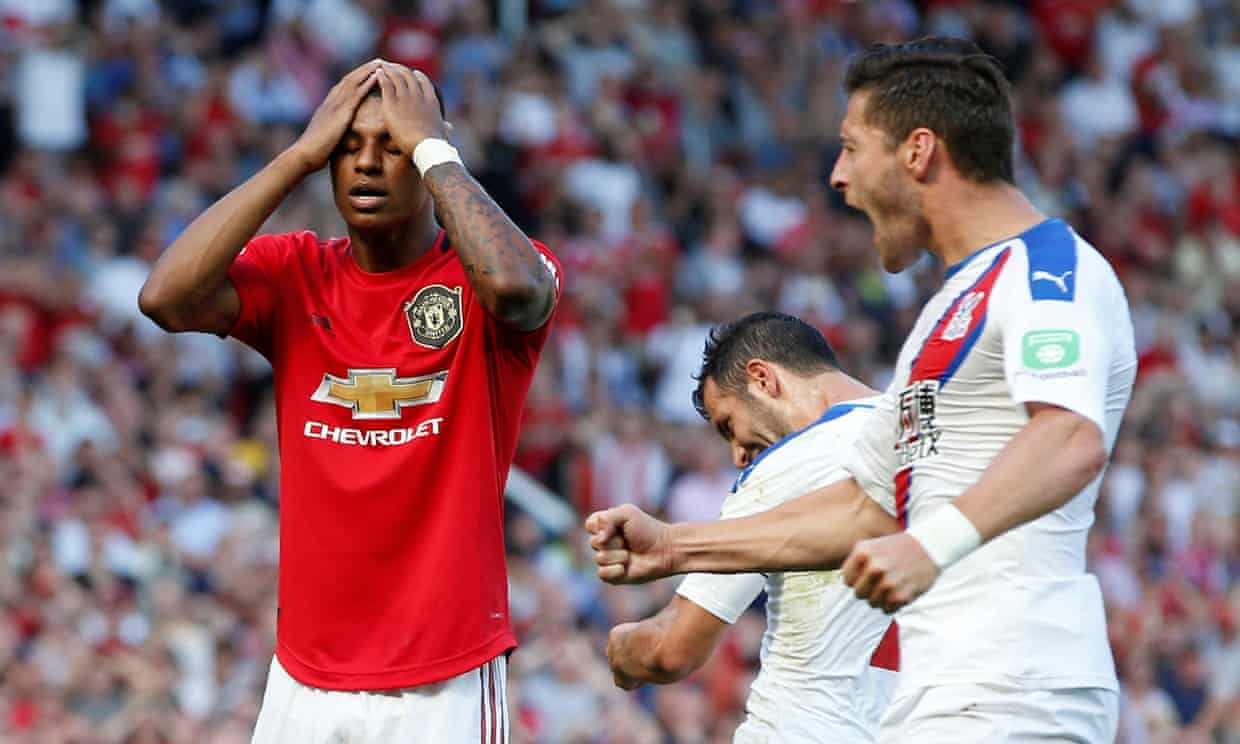 Rashford thất bại trên chấm penalty. Ảnh: The Guardian Kết quả MU vs Crystal Palace, highlight Man Utd vs Crystal Palace, MU vs Crystal Palace, trực tiếp Ngoại hạng Anh, MU, Man Utd