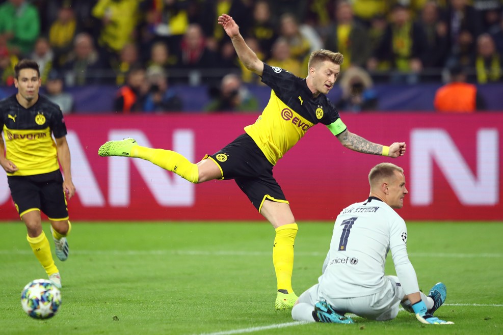 Marco Reus thi đấu cực kỳ vô duyên. Ảnh: UEFA Kết quả Dortmund vs Barca, kết quả Cúp C1, kết quả Champions League, Dortmund, Barca, highlight Dortmund vs Barca, Barcelona