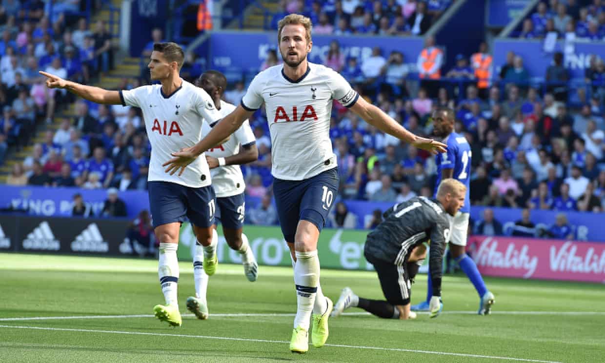 Kane mở tỷ số cho Tottenham. Ảnh: The Guardian Kết quả Leicester vs Tottenham, kết quả Ngoại hạng Anh, Leicester vs Tottenham, Leicester, Tottenham, Ngoại hạng Anh