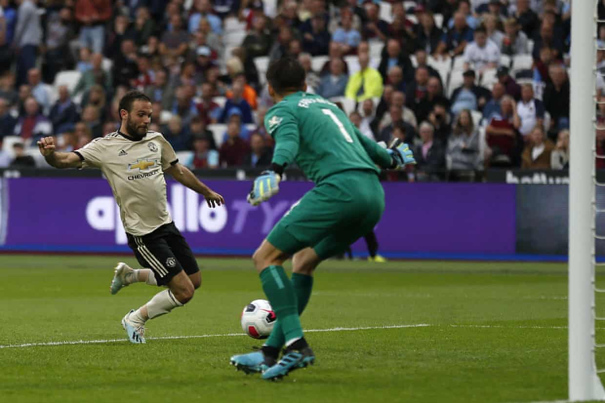 Mata bỏ lỡ cơ hội đáng tiếc. Ảnh: The Guardian Trực tiếp West Ham vs MU, Trực tiếp Ngoại hạng Anh, West Ham vs MU, MU vs West Ham, MU, Ngoại hạng Anh, trực tiếp MU