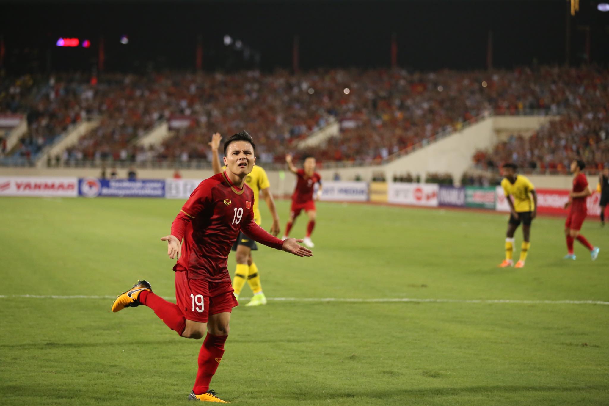 Quang Hải ghi bàn mở tỷ số cho Việt Nam. Ảnh: Kiên Lê kết quả Việt Nam vs Malaysia, kết quả bóng đá, kết quả vòng loại World Cup, kết quả Việt Nam, VL WC 2022