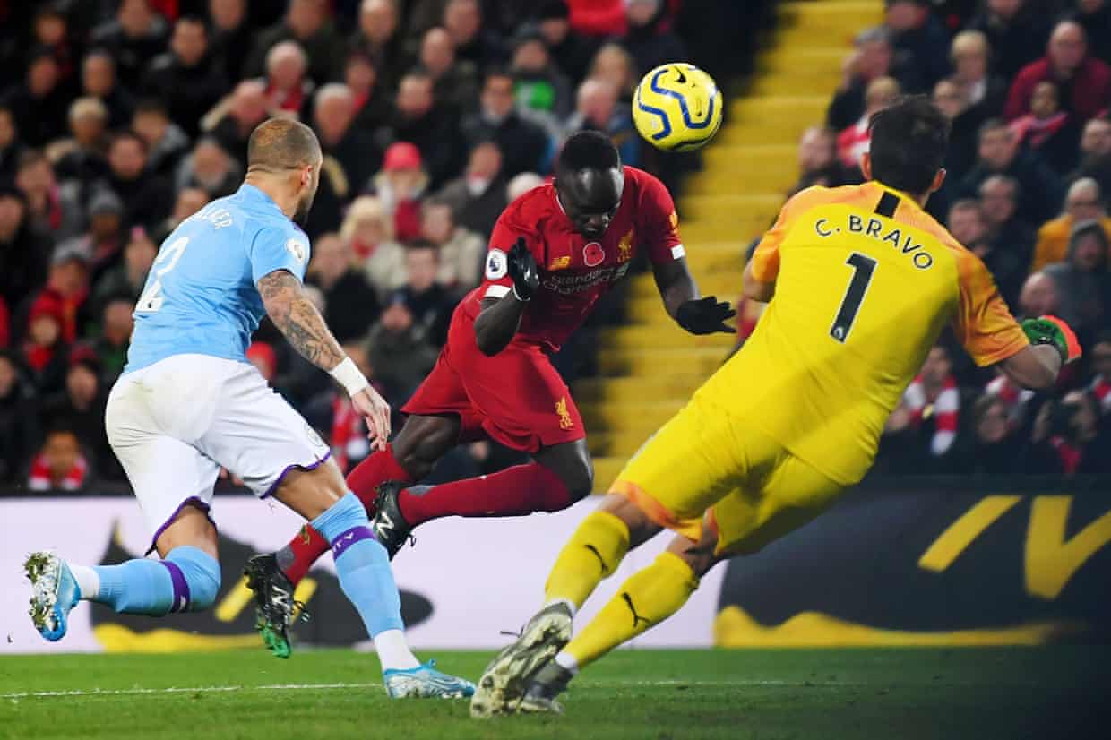 Mane nâng tỷ số lên 3-0. Ảnh: The Guardian Trực tiếp Liverpool vs Man City, Liverpool vs Man City, Liverpool, Man City, trực tiếp Ngoại hạng Anh, Ngoại hạng Anh