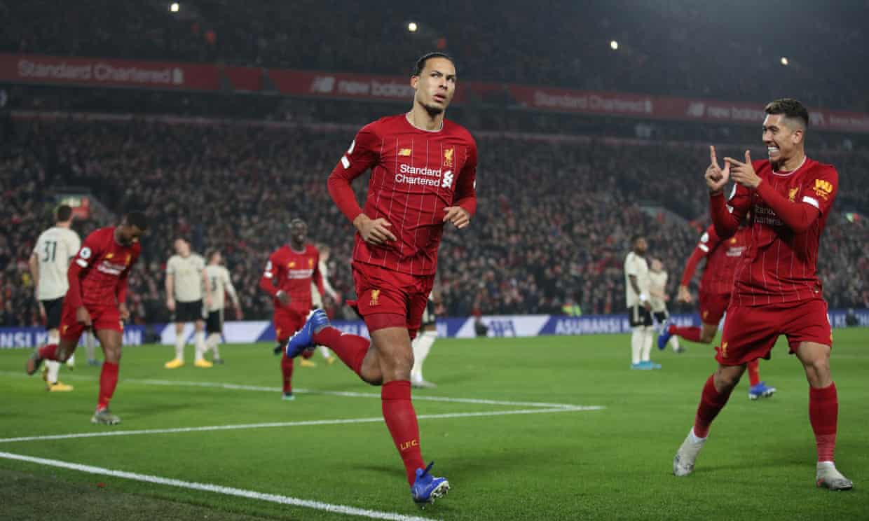 Van Dijk mở tỷ số cho đội chủ nhà. Ảnh: Internet liverpool vs mu