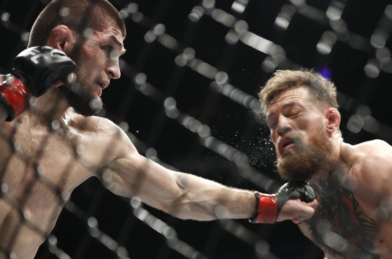 Khabib từng hạ McGregor một cách thuyết phục. Ảnh: Internet Khabib vs McGregor