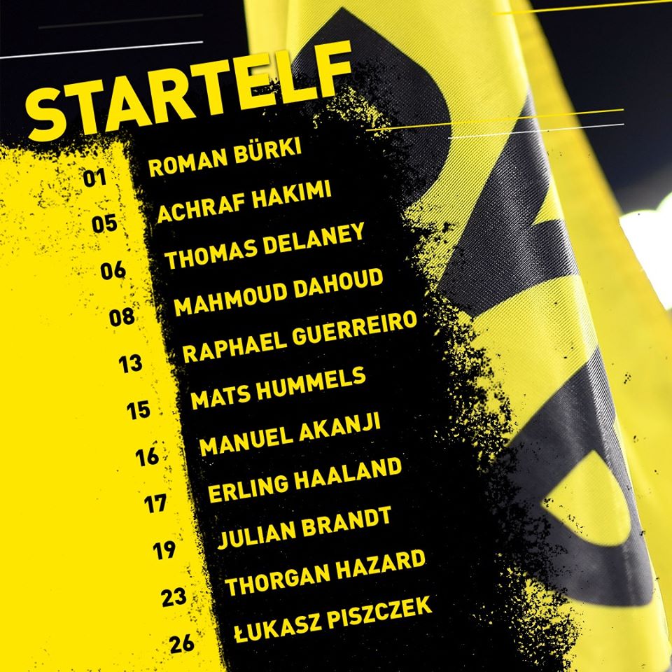 Đội hình ra sân của Dortmund (Ảnh: Twitter) dortmund