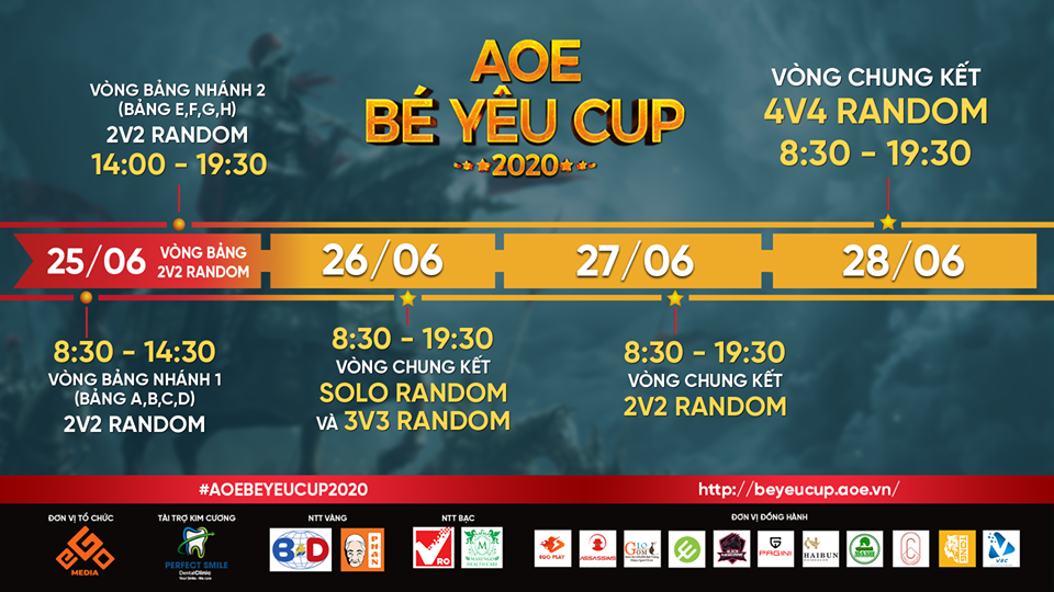 Thời gian thi đấu vòng chung kết AoE Bé Yêu Cup 2020 aoe