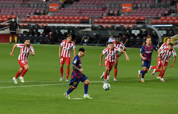 Messi ghi bàn nhưng không thể giúp Barca thắng trận (Ảnh: Getty) messi
