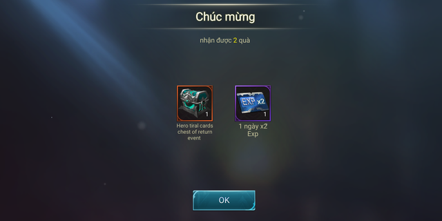 Game thủ mở rương sẽ nhận được thẻ thử và vé tăng điểm kinh nghiệm
