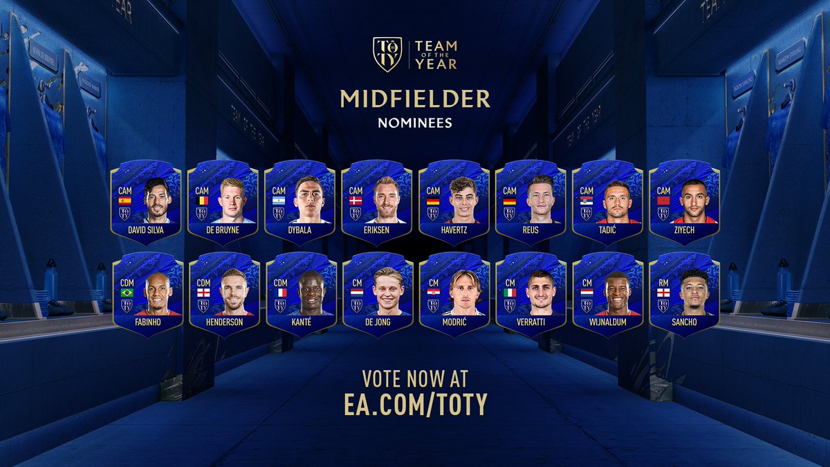 Những ứng viên cho hàng tiền vệ. Ảnh: EA Sport fifa 55 ung vien