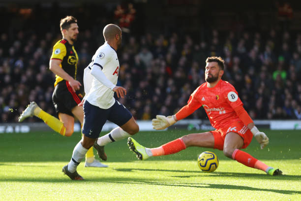 Pha bỏ lỡ của Moura. Ảnh: Getty ket qua watford tottenham