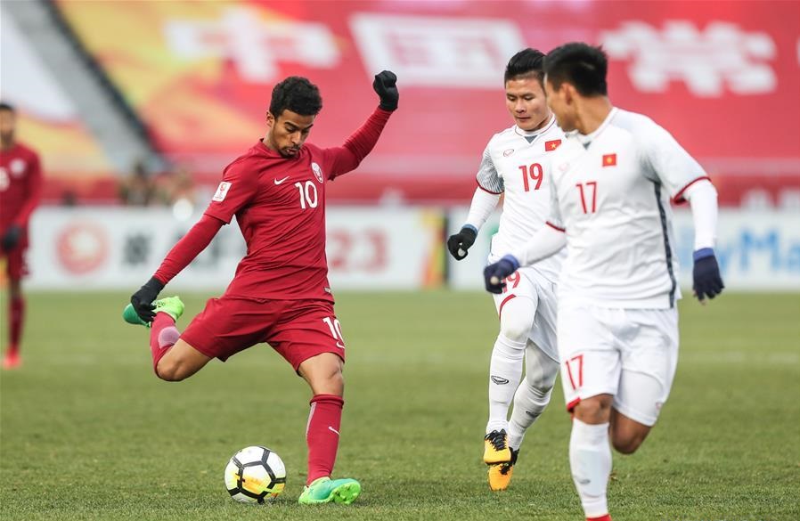 Akram Afif trong trận đấu hồi năm 2018. Ảnh: Getty bai binh vietnam xavi
