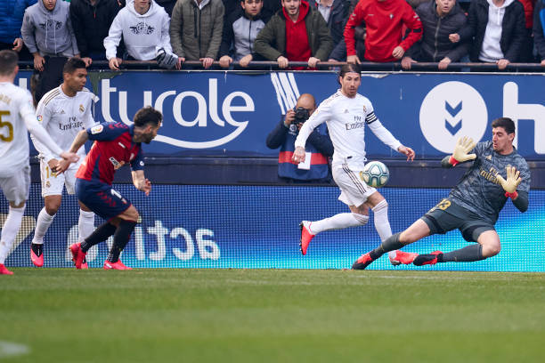 Courtois có một trận đấu hay. Ảnh: Getty ket qua real osasuna
