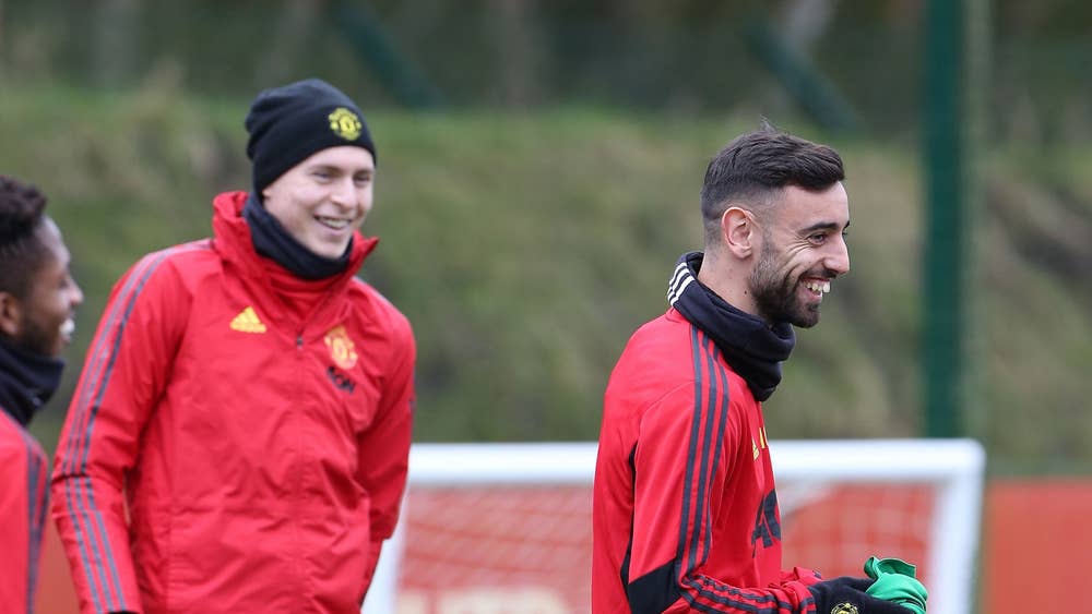 Tân binh Bruno Fernandes. Ảnh: MUFC mu thay mau
