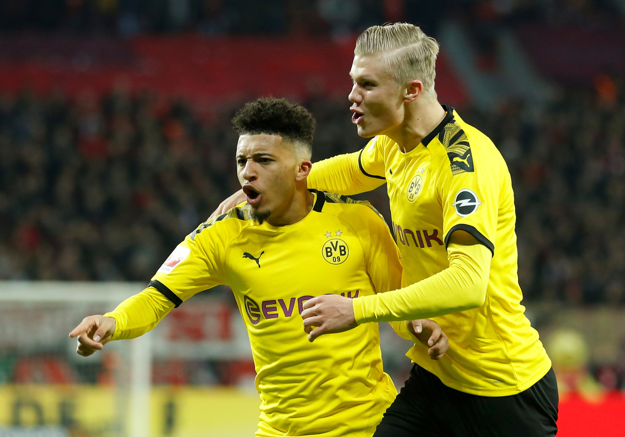 Cặp bài trùng của Dortmund. Ảnh: Getty sancho mu