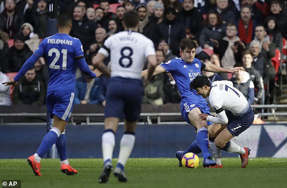 Son nhận thẻ vàng vì lỗi ăn vạ Tottenham vs Leicester, trực tiếp Tottenham vs Leicester, link trực tiếp Tottenham vs Leicester, Tottenham, Leicester
