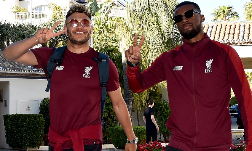 Chamberlain tươi cười cùng Wijnaldum Klopp, jurgen klopp, champions league, c1, liverpool vs tottenham, klopp liverpoo, chung kết c1, chung kết champions league