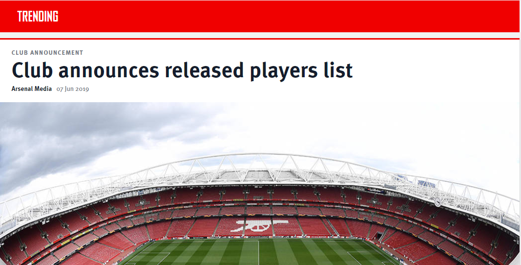 Trang chủ Arsenal xác nhận chia tay 7 cầu thủ tin chuyển nhượng, chuyển nhượng, chuyển nhượng bóng đá, chuyển nhượng bóng đá hôm nay, tin chuyển nhượng Mu, tin chuyển nhượng arsenal