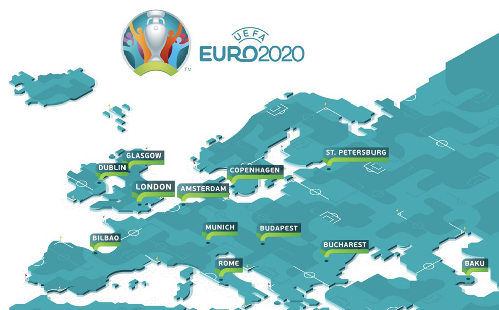 Euro 2020 được tổ chức ở 12 thành phố euro 2020, vòng loại euro 2020, uefa, euro 2016, anh, wembley, chung kết euro, kỷ lục euro, châu âu, london