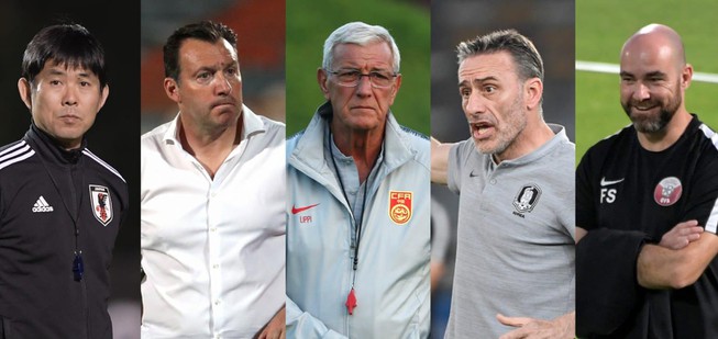 Dàn HLV khủng ở vòng loại World Cup châu Á. Ảnh: MSN vòng loại world cup, world cup 2022, việt nam vs thái lan, park hang seo, nishino, vòng loại world cup 2022, world cup,