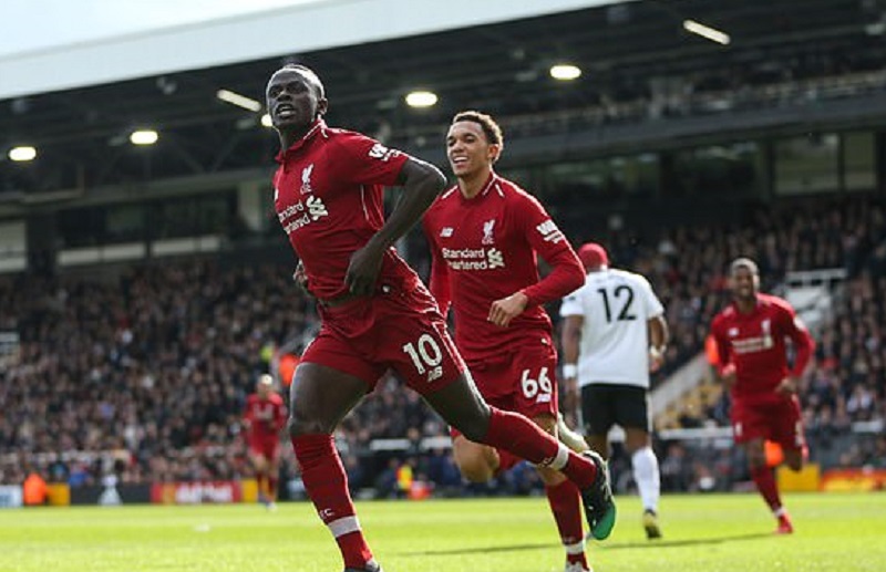 Mane ăn mừng bàn thắng vào lưới Fulham ket qua Fulham vs Liverpool, ti so Fulham vs Liverpool, video bàn thắng Fulham vs Liverpool, Fulham, Liverpool