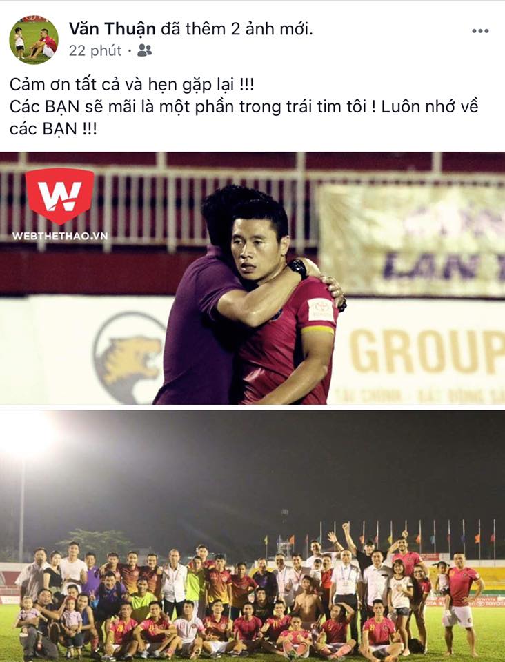 Lời chia tay của Đỗ Văn Thuận Văn Thuận, CLB TP.HCM, V.league, công vinh, kane, hải phòng fc, tin bóng đá