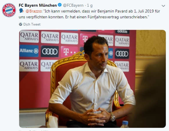 Thông báo của ông Salihamidzic