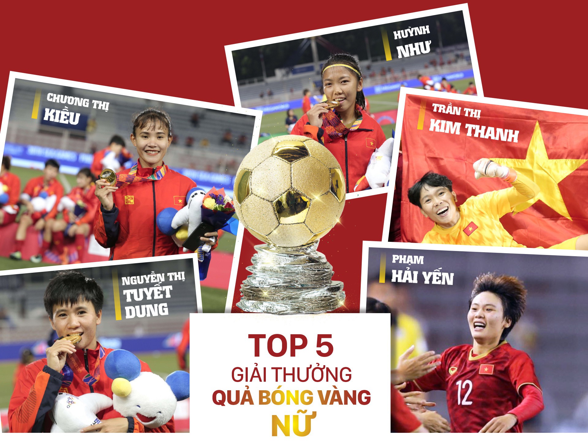 Top 5 Quả bóng vàng nữ Việt Nam 2019. top 5 qua bong vang viet nam 2019