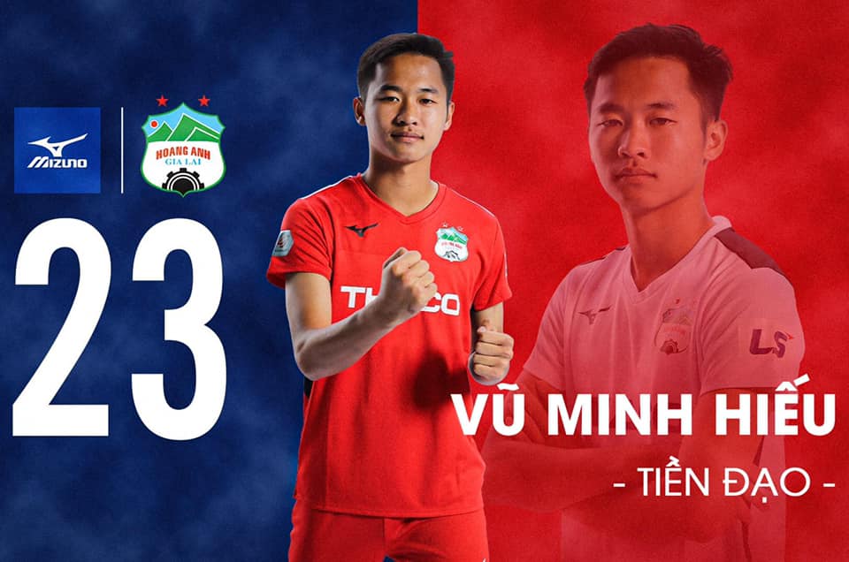 Vũ Minh Hiếu là cầu thủ khóa 4 đầu tiên được đôn lên đội 1 HAGL. vu minh hieu