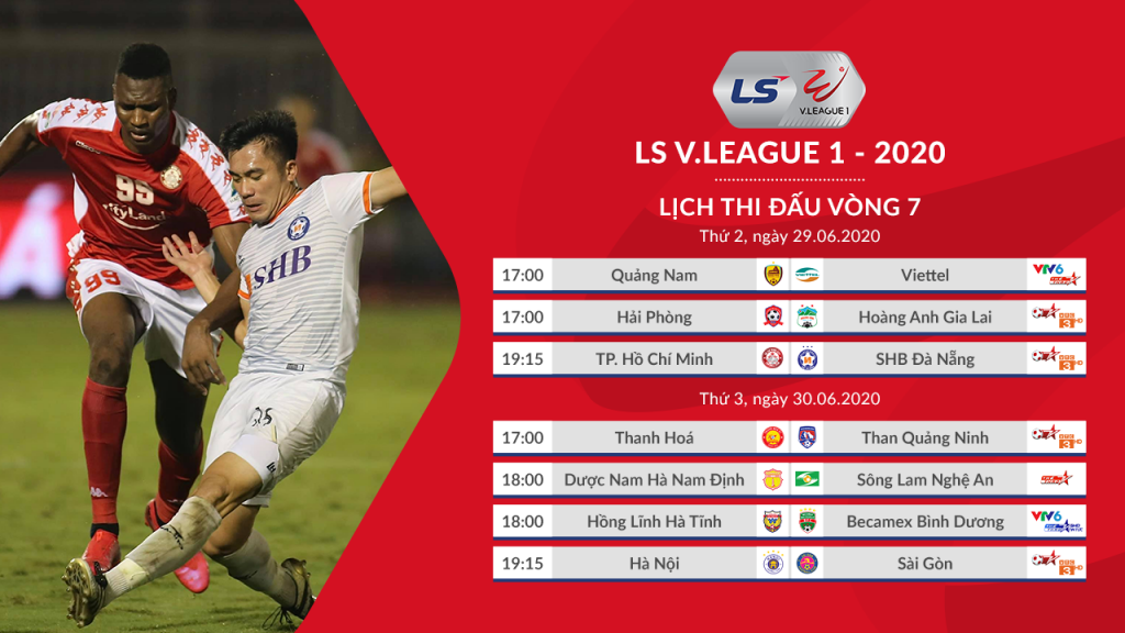Lịch thi đấu vòng 7 V.League 2020. vong 7 vleague 2020